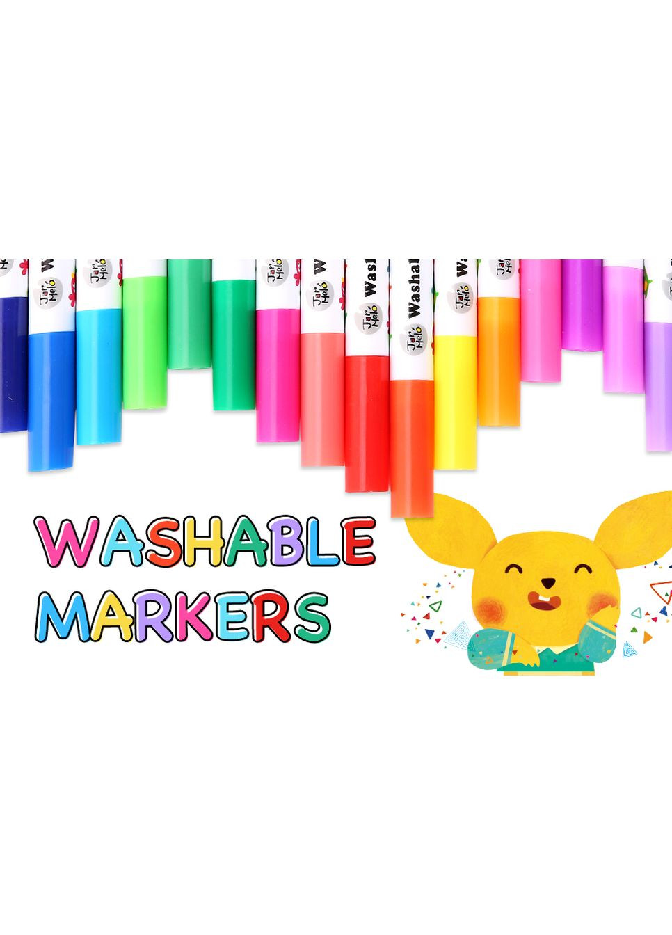 Смываемые маркеры Baby Roo 24 цвета в тубусе (JA90497) Jar Melo (338435418)