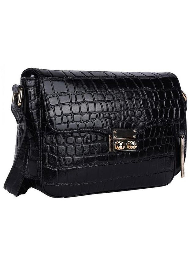 Сумка крос-боді через плече жіноча з натуральної шкіри Чорний 36838 Ashwood (353689951)