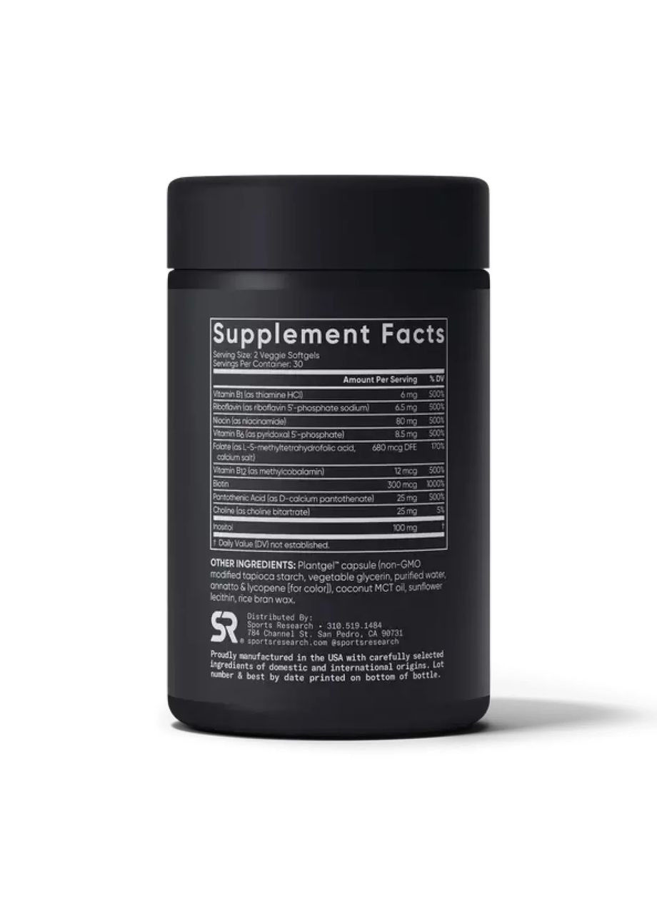 Витамины группы B Vitamin B-Complex, 60 капсул Sports Research (365754686)