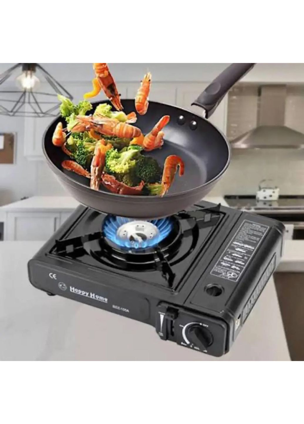 Туристическая газовая горелка плитка с пьезоподжигом + кейс Happy Home BDZ-155A Kitchen Master (278276265)