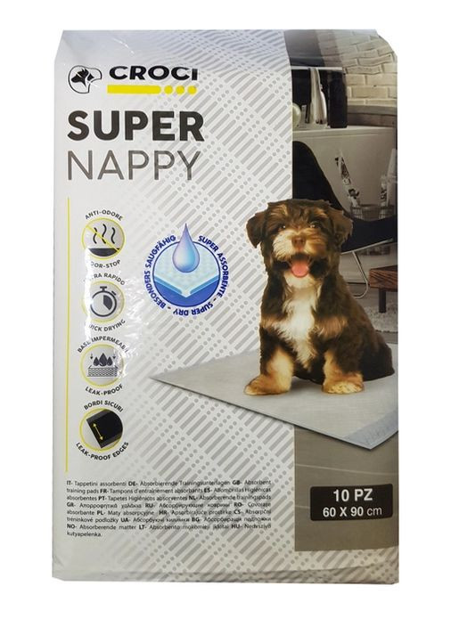 Пелюшки для собак Super Nappy 90 х 60 см 10 шт. 8023222012080 Croci (266274381)