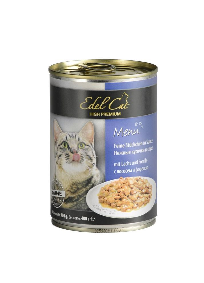 Корм Cat влажный с лососем и форелью для взрослых котов 400 гр (4003024173053) Edel (279566095)