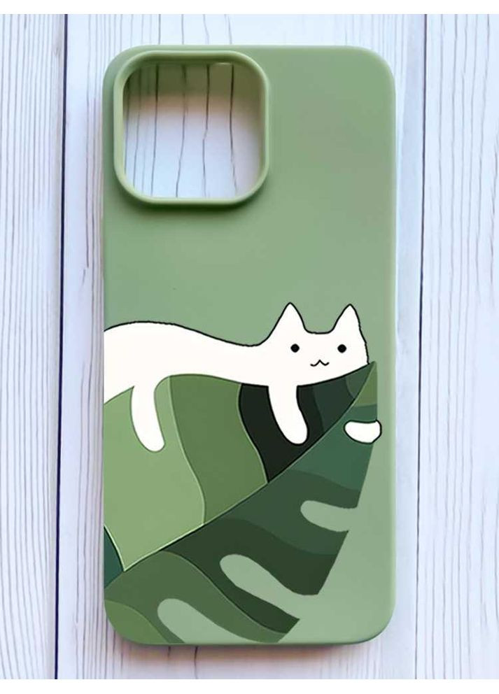 Матовый чехол на iPhone 16 Pro Max Кот на листе (принт 367) Creative (356122127)