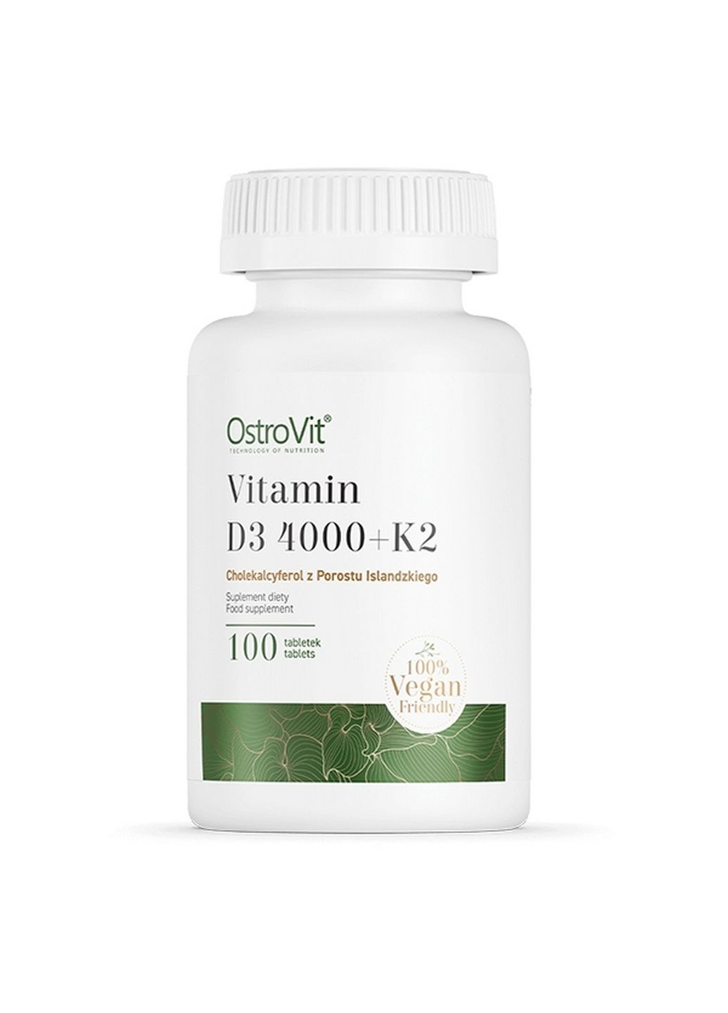 Вітаміни та мінерали Vege Vitamin D3 4000 +K2, 100 таблеток Ostrovit (295898665)