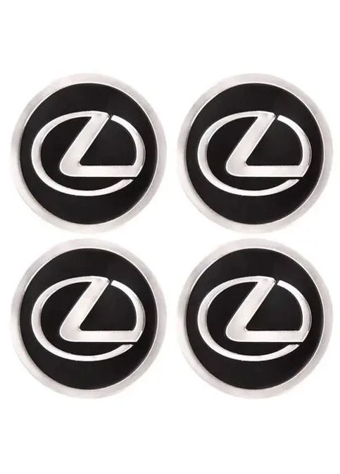 Наклейка на колпаки Lexus (90мм) черная (4шт) No Brand (354743233)