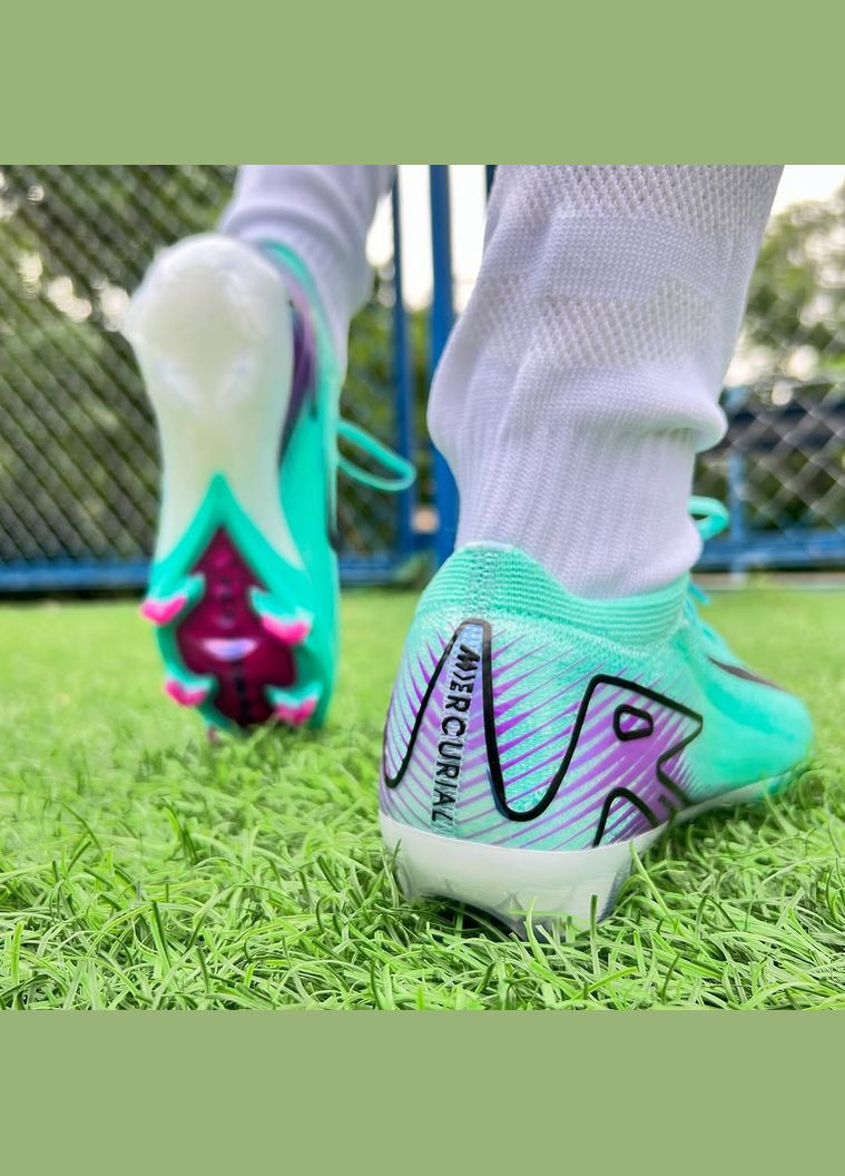 Бирюзовые бутсы футбольные air zoom mercurial vapor 16 fg No Brand