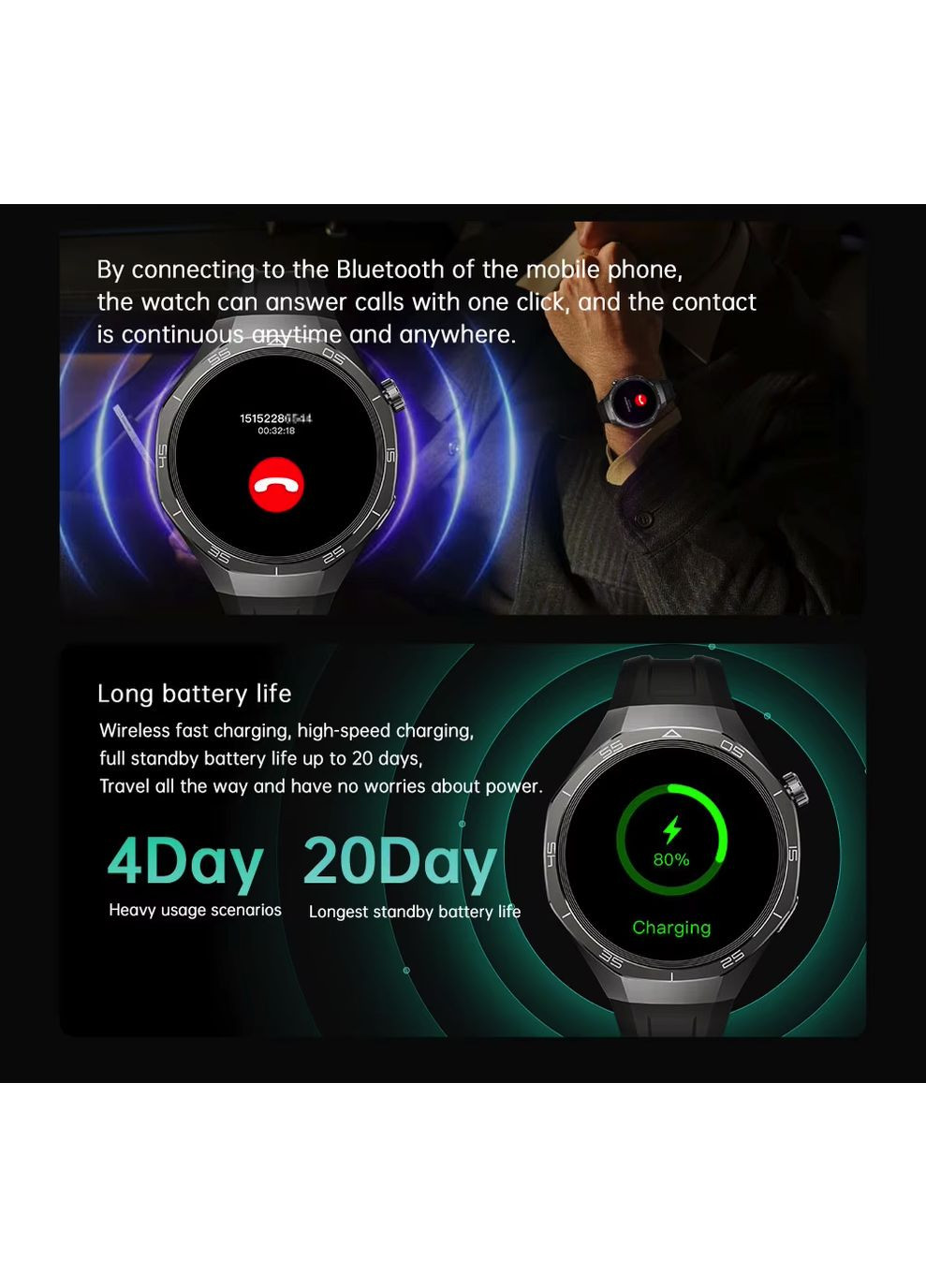 Смарт-годинник SK40 Sport Smart Watch 1.53” AMOLED, Obsidian Black VHG (360771882)