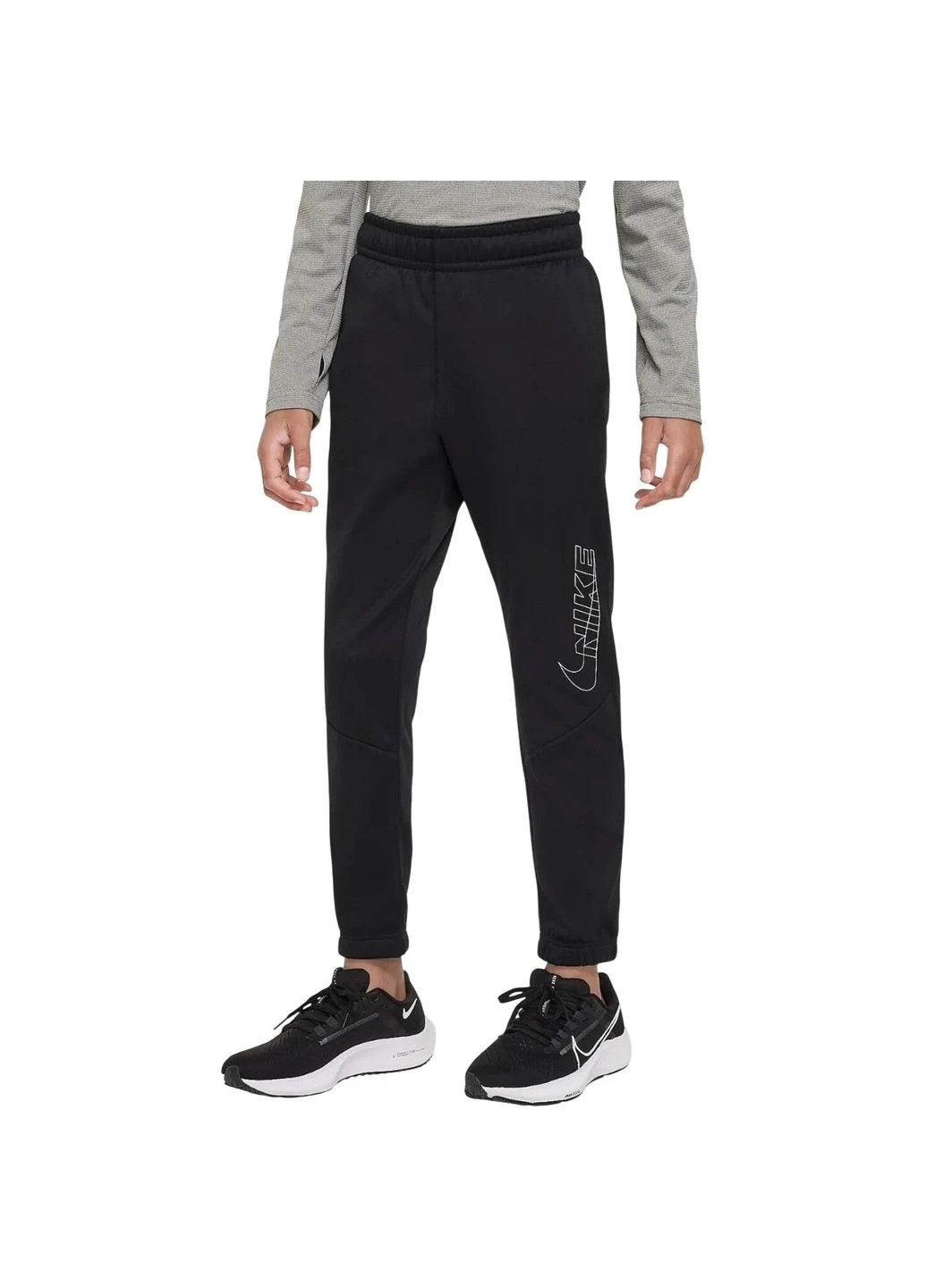 Спортивні штани підліткові чорні DR8464-010 Nike THERMA-FIT GRAPHIC TAPERED (399957215)