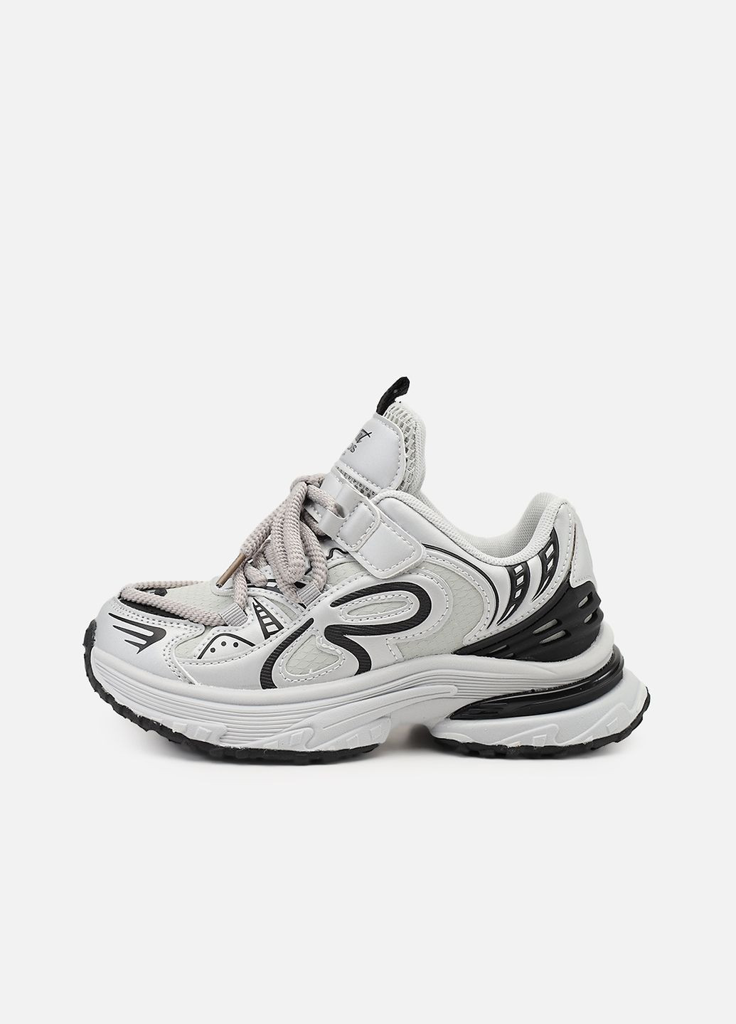 Сірі осінні кросівки для дівчинки, на пласкій підошві колір сірий цб-00273854 Kimboo