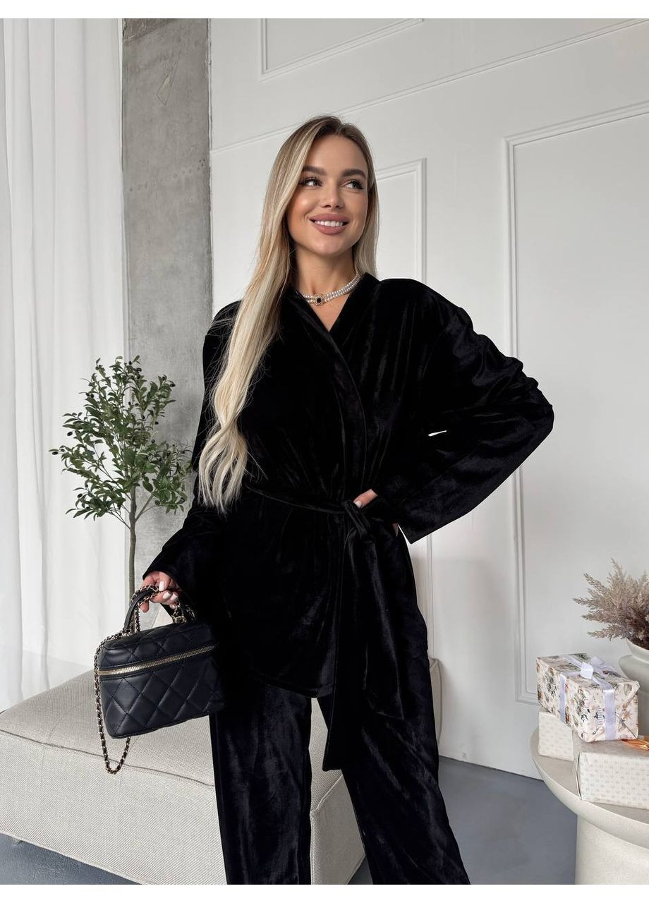 Костюм 1703 щільний якісний оксамит штани та кофта Україна (370348005)