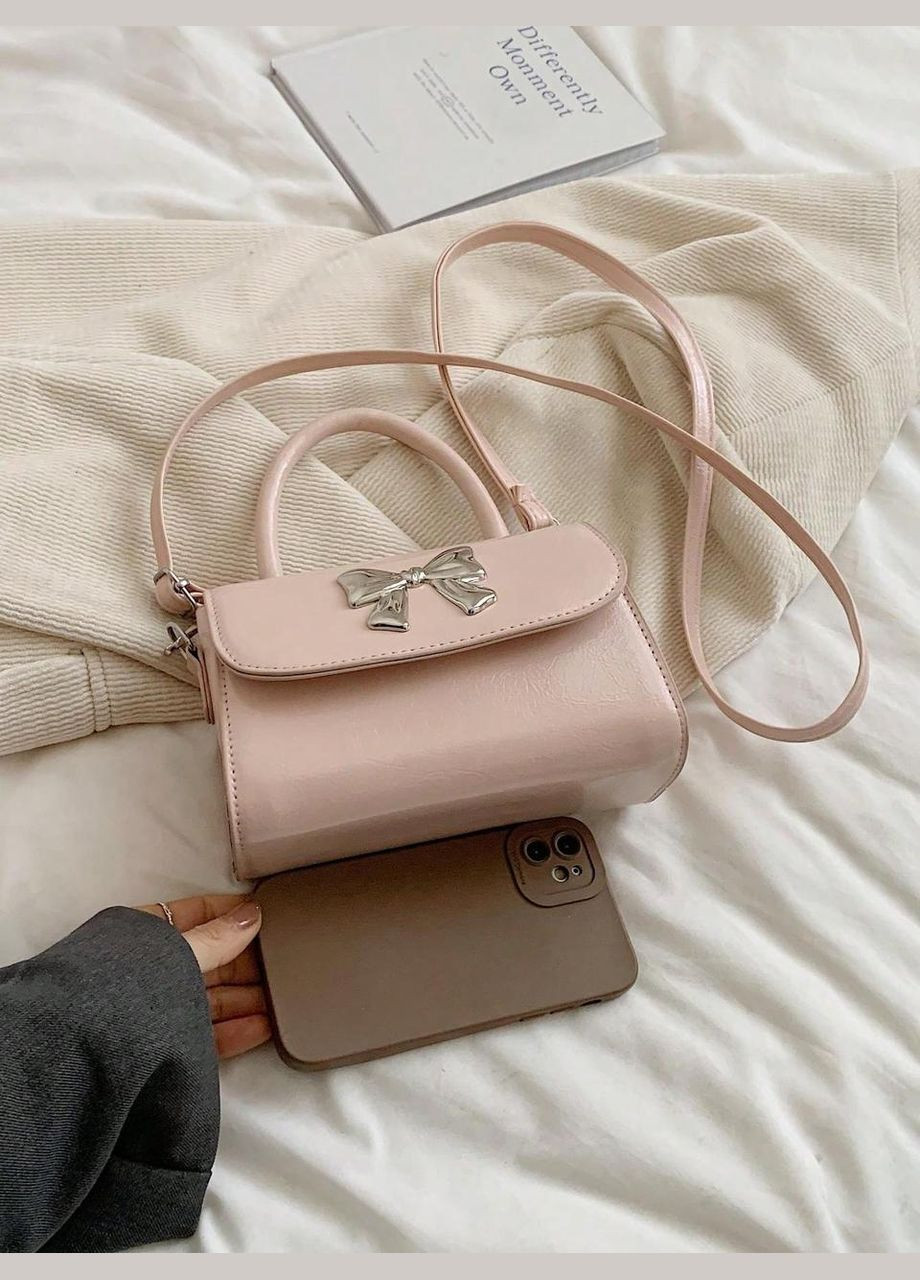 Жіноча класична сумка 1610 крос-боді через плече рожева No Brand (313235587)