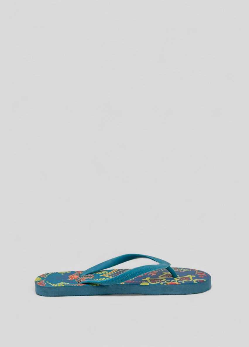 Голубые пляжные вьетнамки женские Ager