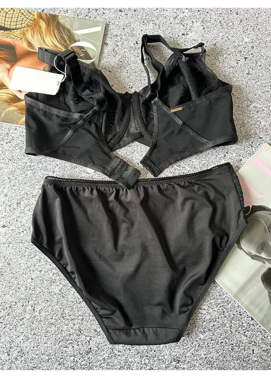 Черный женское нижнее белье комплект на 5 размер черный Lanny Mode