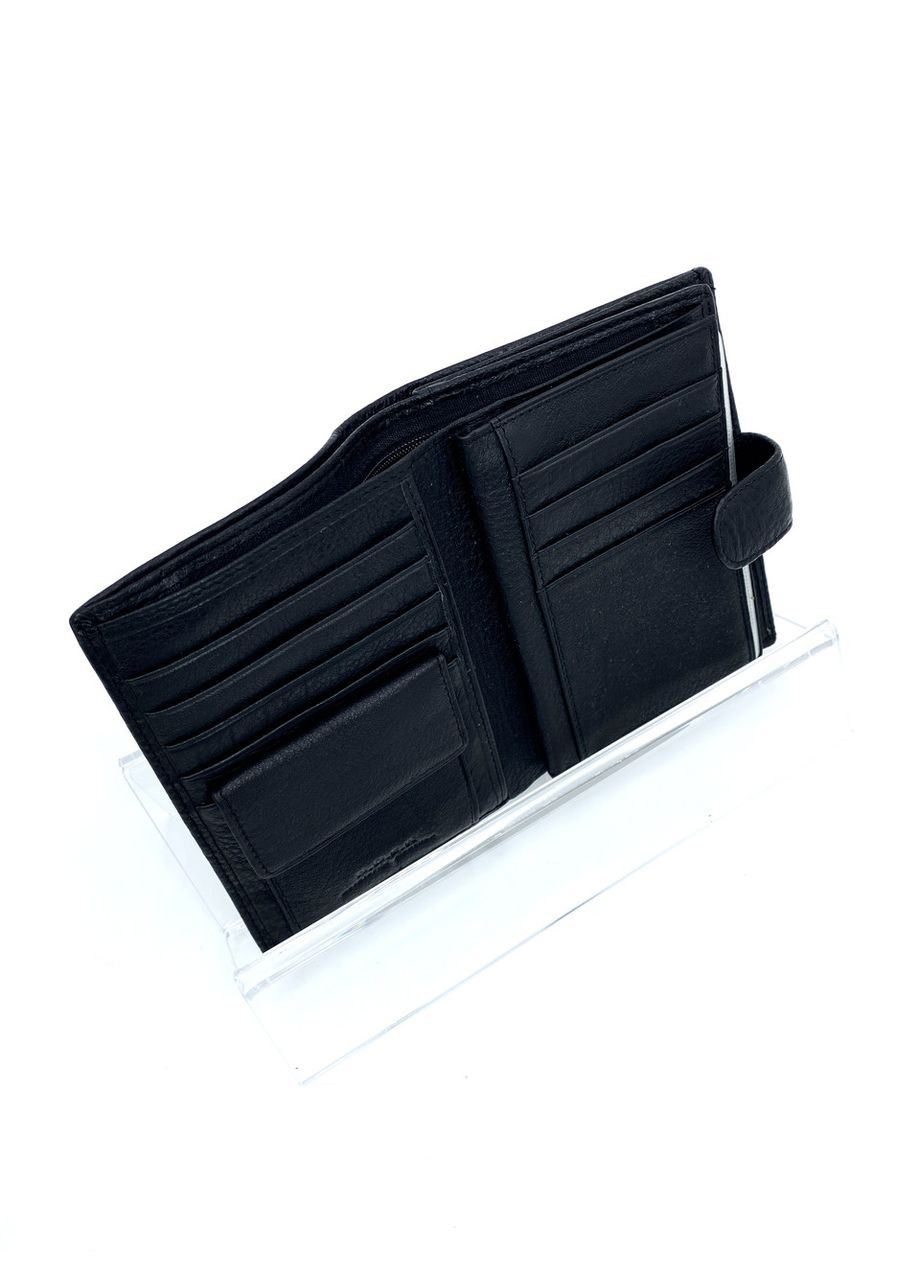 Чоловіче портмоне з натуральної шкіри BK-029-22 чорне 13,5 х 10 х 2,5 Beidierke (367263587)