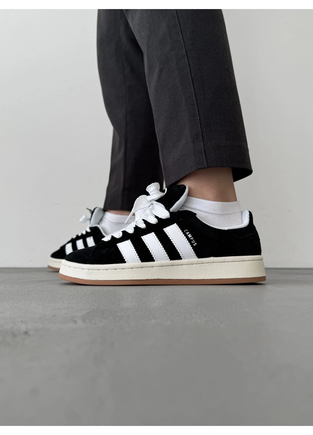 Чорні кросівки чоловічі adidas campus core black адідас кампус чорні демісезон No Brand