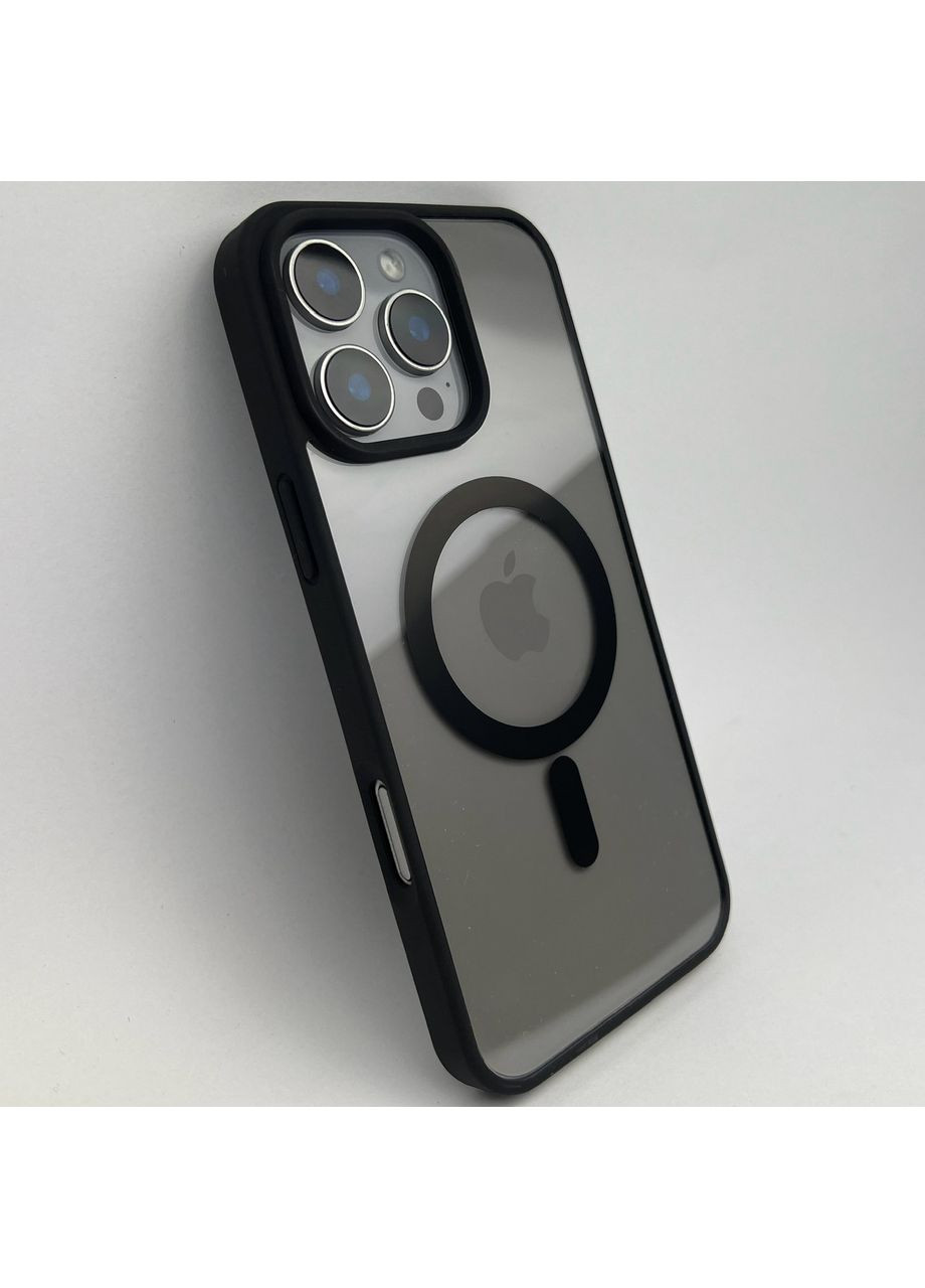 Чохол 15 PRO Acrylic Magsafe для Apple прозорий магнітний / бортик / Magnetic Black No Brand (369136938)