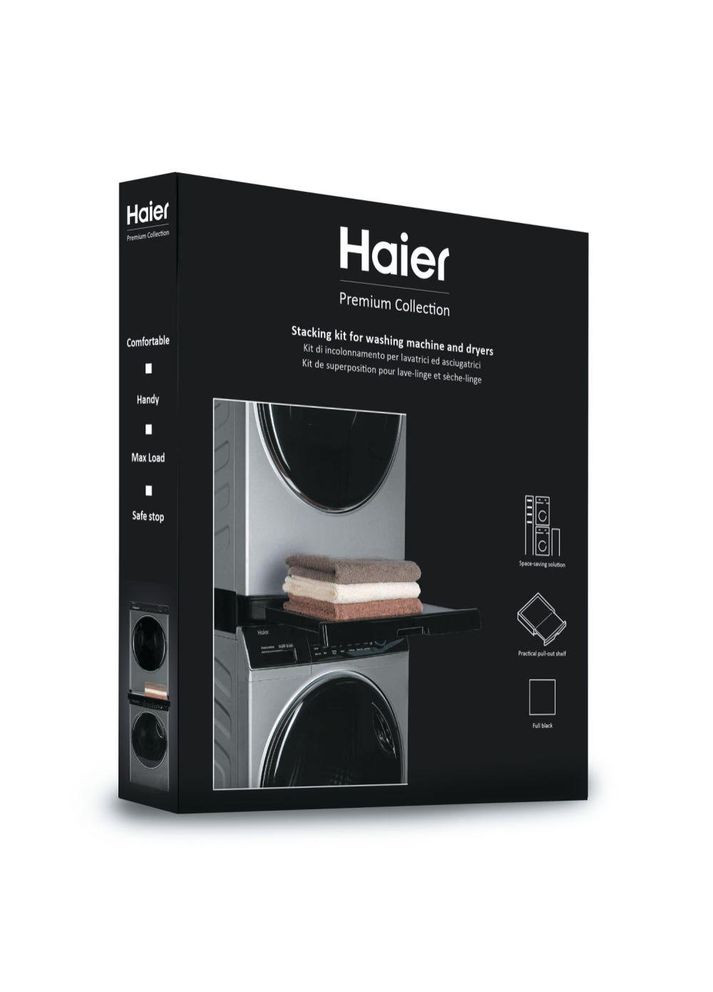Комплект монтажний для з'єднання пральної машини з сушильною машиною, 47-60см, чорний Haier (330031048)