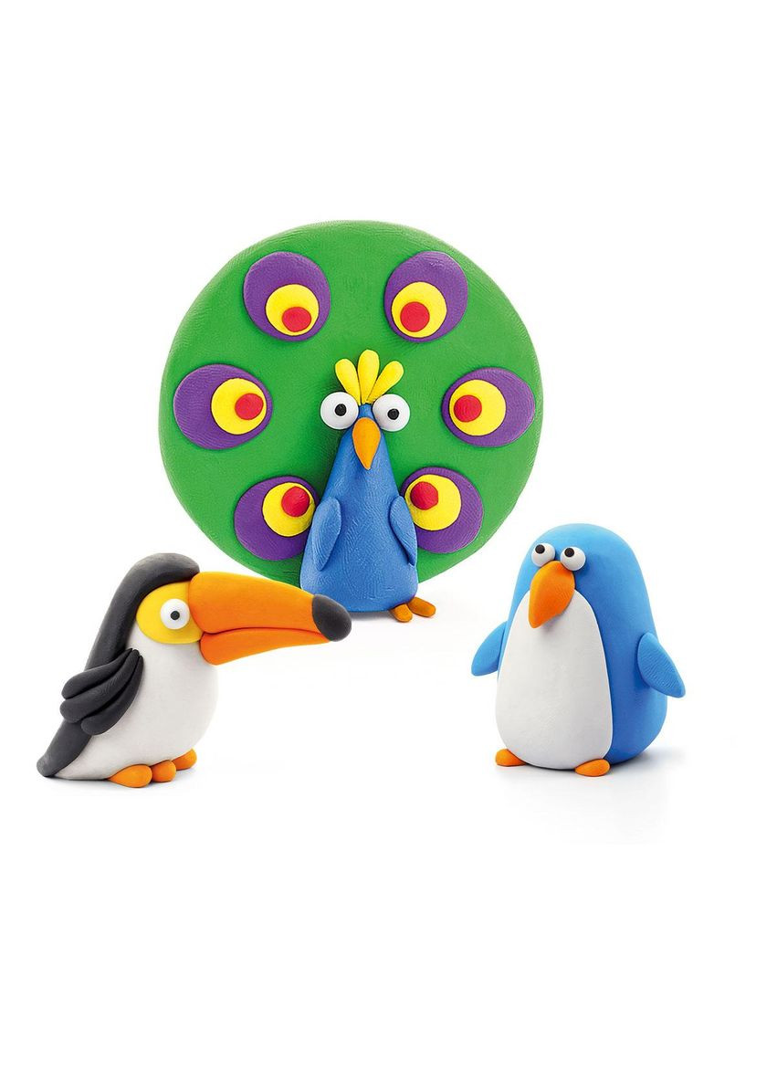 Набір пластиліну Липака - Птахи: Пінгвін, павич, тукан Lipaka (365750776)