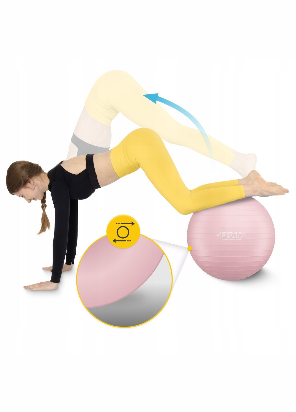 Фітбол (м'яч для фітнесу) 55 см Anti-Burst P-5907739316271 Pink 4FIZJO (347317456)