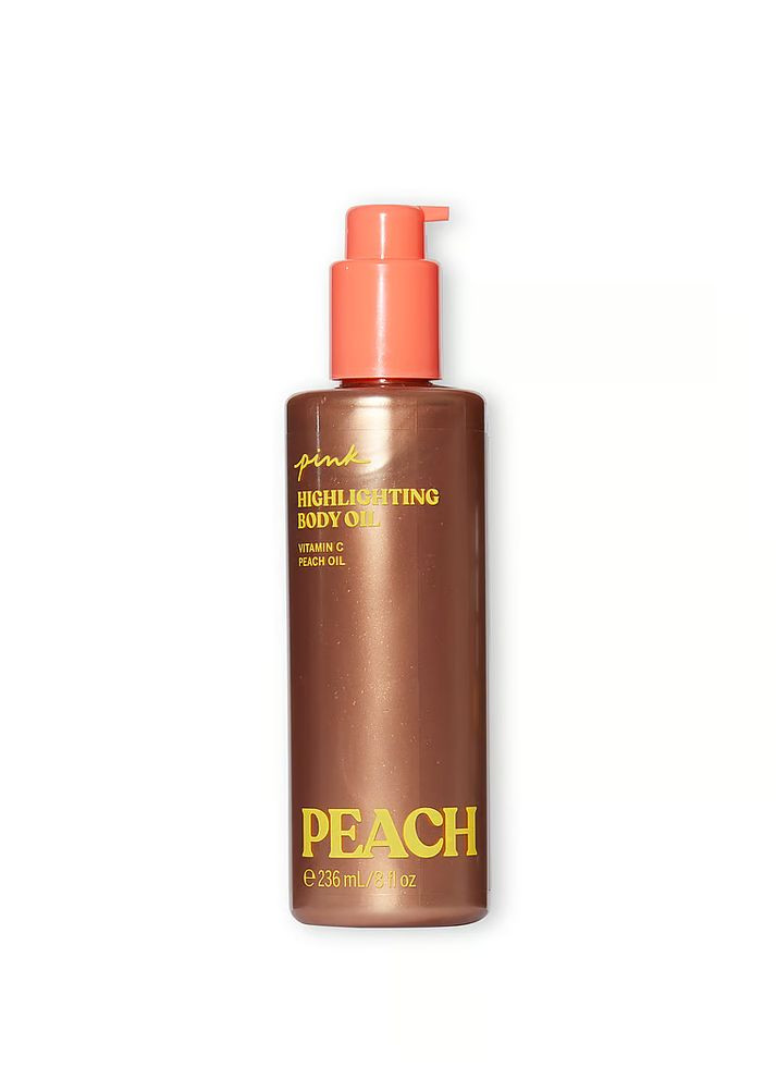 Оліябронзатор для тела з шимером PINK Shimmer Peach Highlighting Oil, 236 мл Victoria's Secret (302394347)