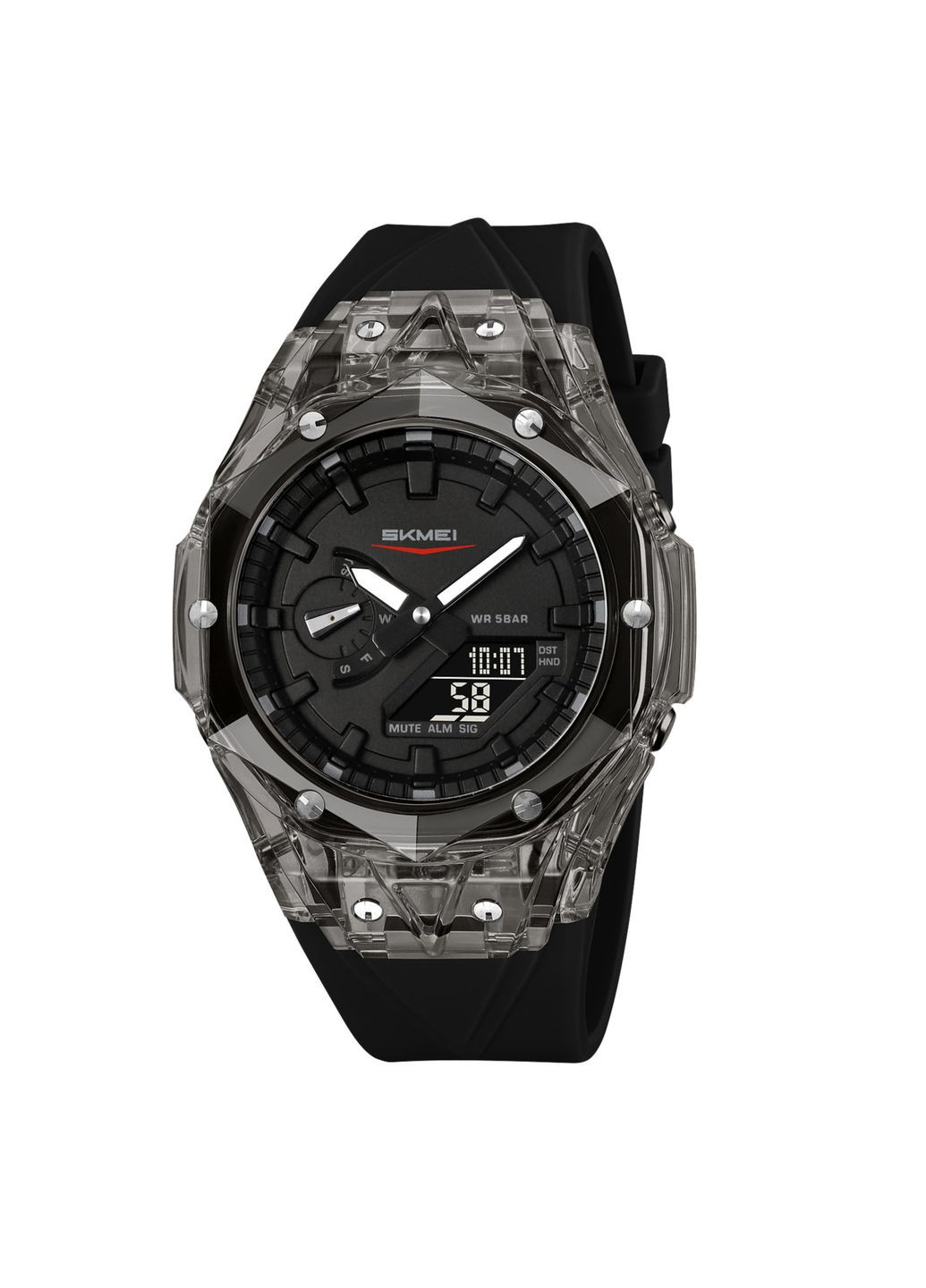 2411BKBK Black кварцевый спортивный Skmei (326585487)