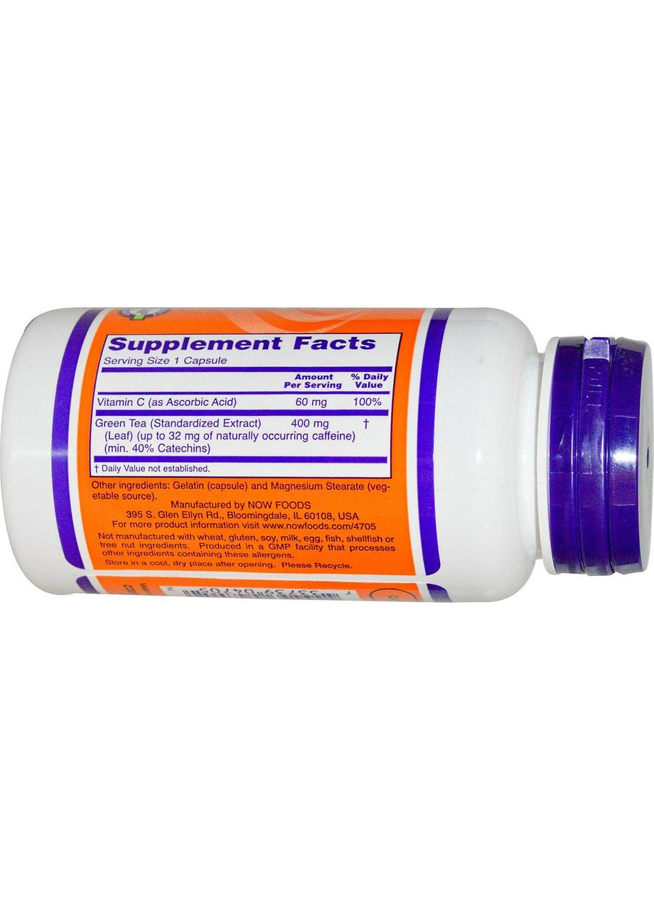 Экстракт зеленого чая, EGCg (Green Tea), 400 мг, 100 капсул Now Foods (364311795)