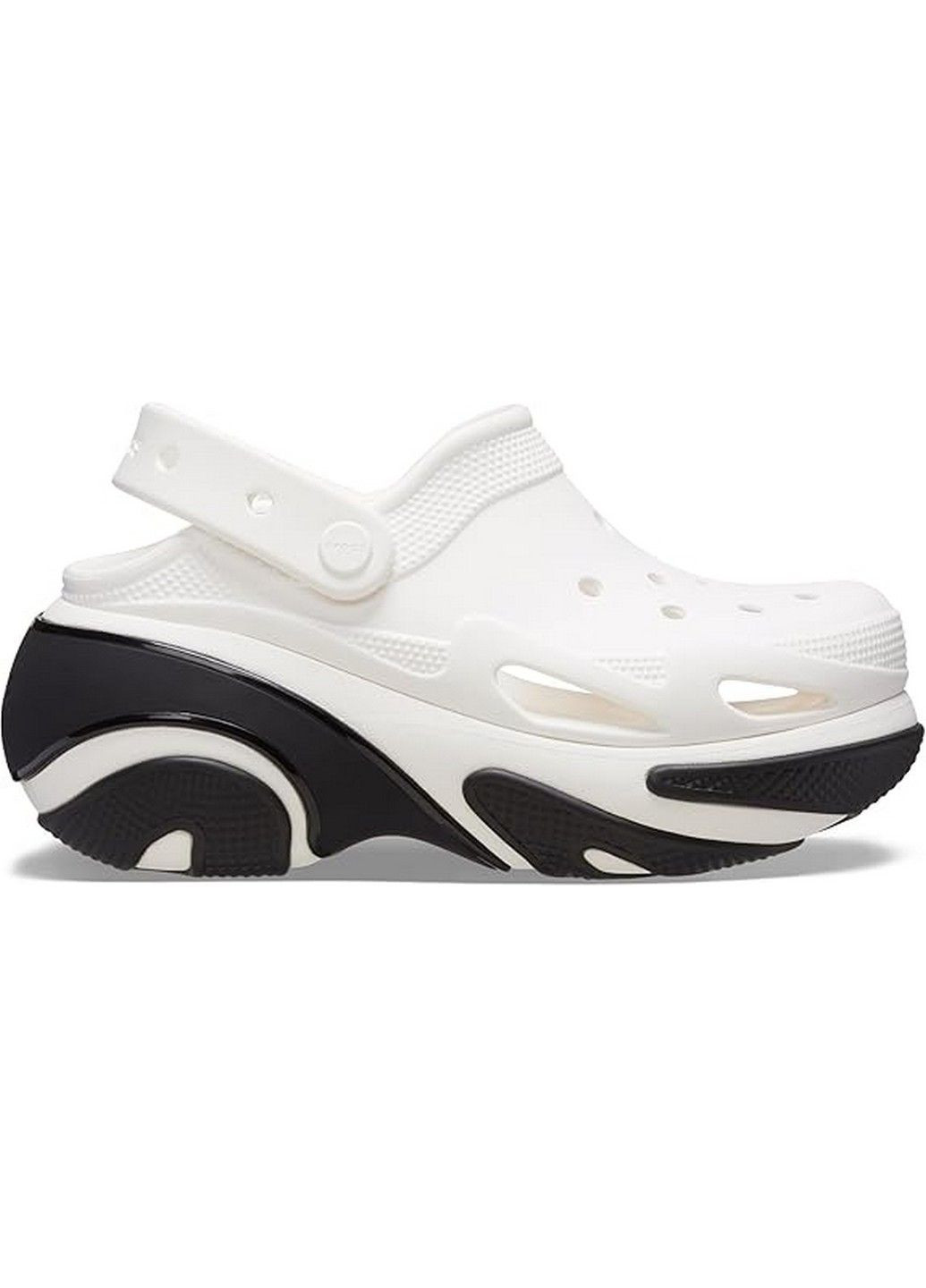 Белые сабо кроксы Crocs на платформе
