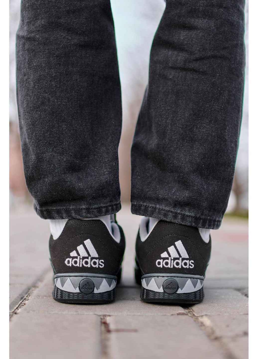 КРОССОВКИ ЖЕНСКИЕ ADIDAS ADIMATIC NEIGHBORHOOD BLACK WHITE АДИДАС АДИМАТИК No Brand чёрные демисезоны (368883774)