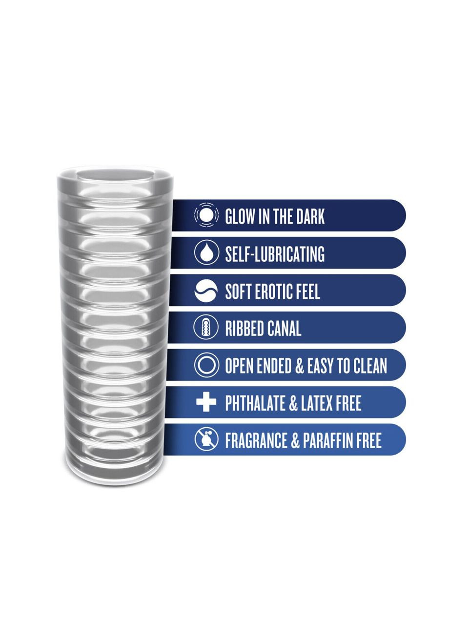 Мастурбатор Rize by Ribz Glow in the Dark Masturbator - Clear Blush (366875700)