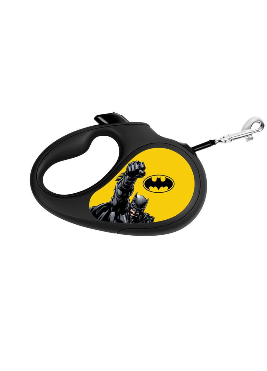 Повідець-рулетка для собак R-leash "Бетмен Жовтий" L до 50 кг 5 м світловідбивна стрічка Чорний WAUDOG (279565560)