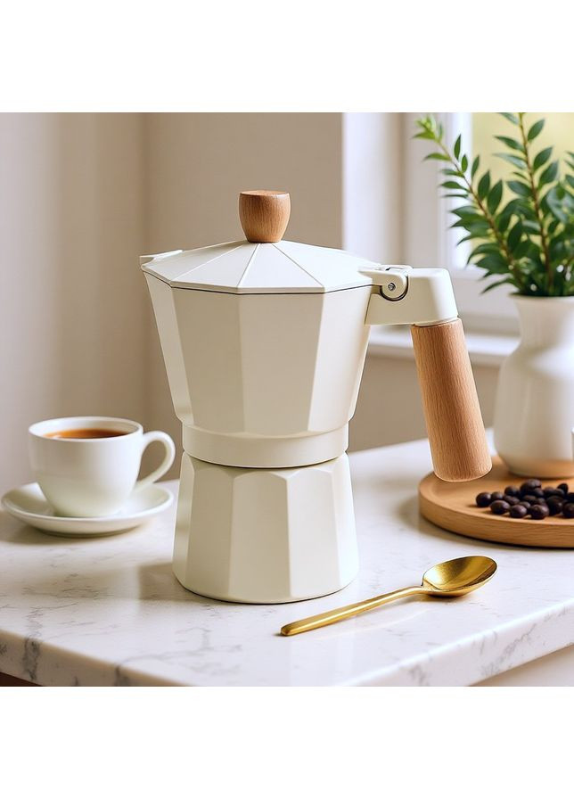 Гейзерна кавоварка алюміній 150 мл кремова GT-10063 Deli Gusto (369477917)