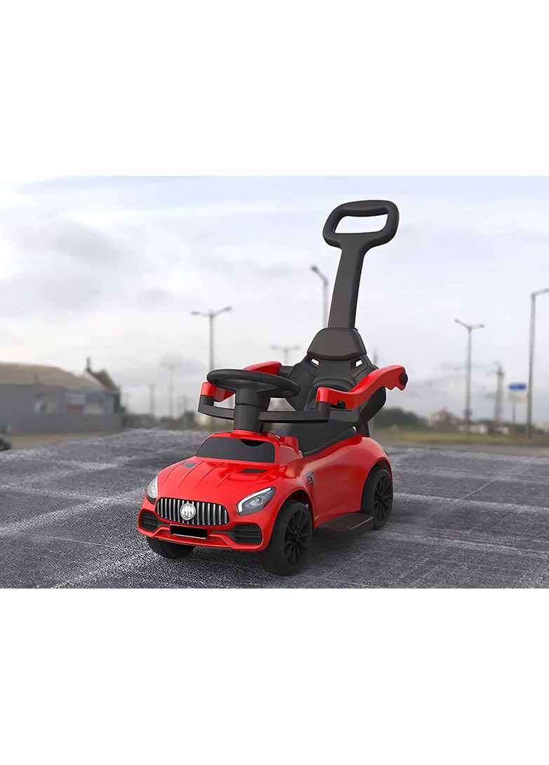 Дитяча машинка-каталка толокар (батьківська ручка, педаль газу, світлові та звукові ефекти), Червоний Gordon (362215207)