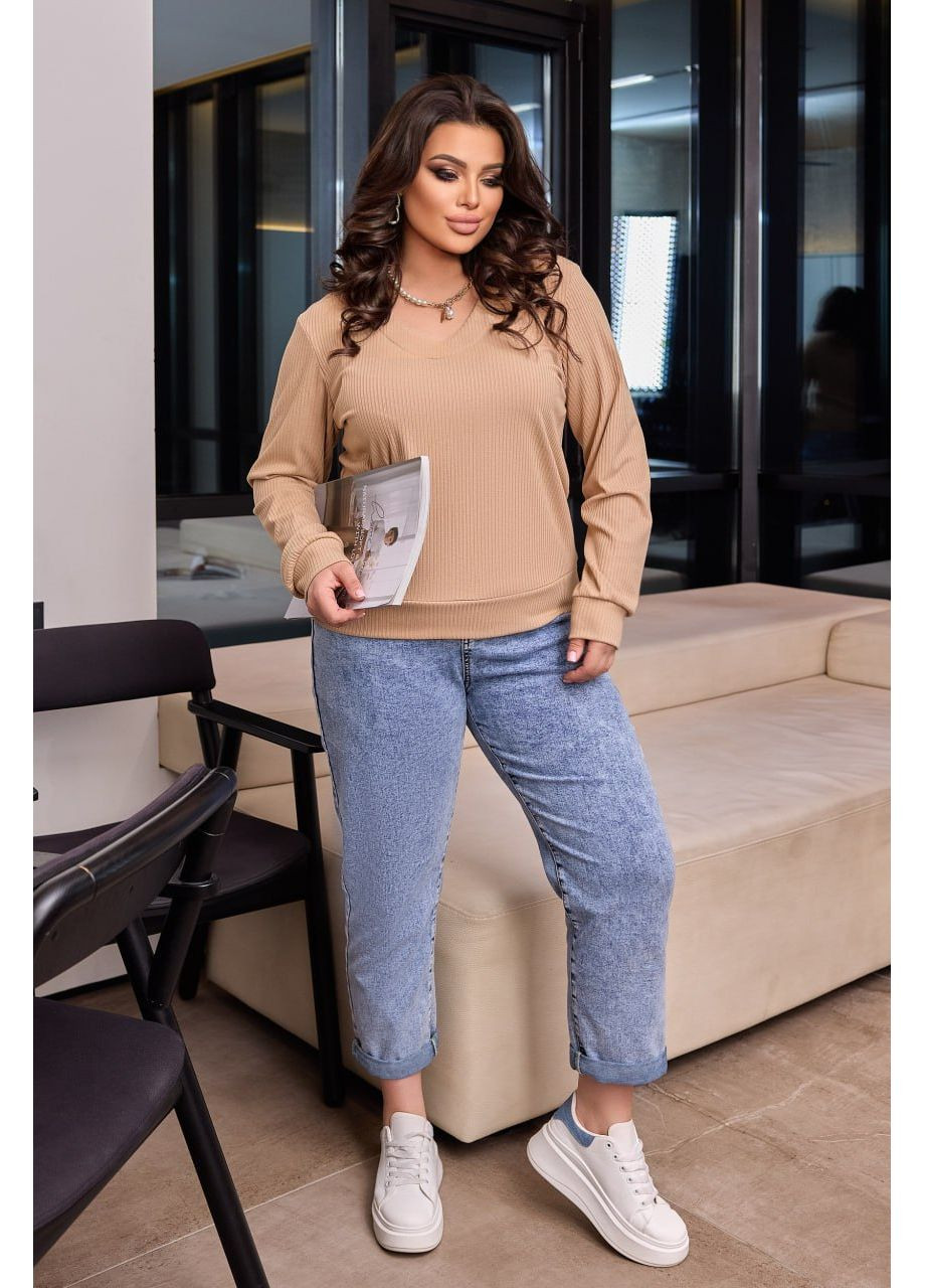 Бежевий демісезонний светр — замір в описі DK/DL Мода без кордонів