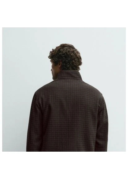 Комбінована демісезонна куртка в клітинку 19545 brown Zara