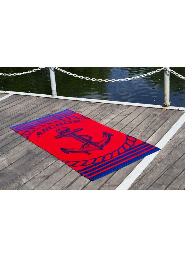 Lotus полотенце пляжное - anchor new красный 75*150 велюр красный производство -