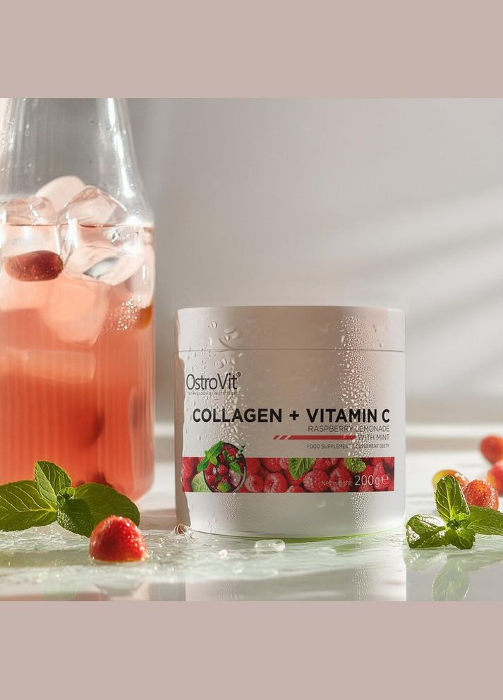 Препарат для суставов и связок Collagen + Vitamin C, 200 грамм - Малиновый лимонад с мятой Ostrovit (324421392)