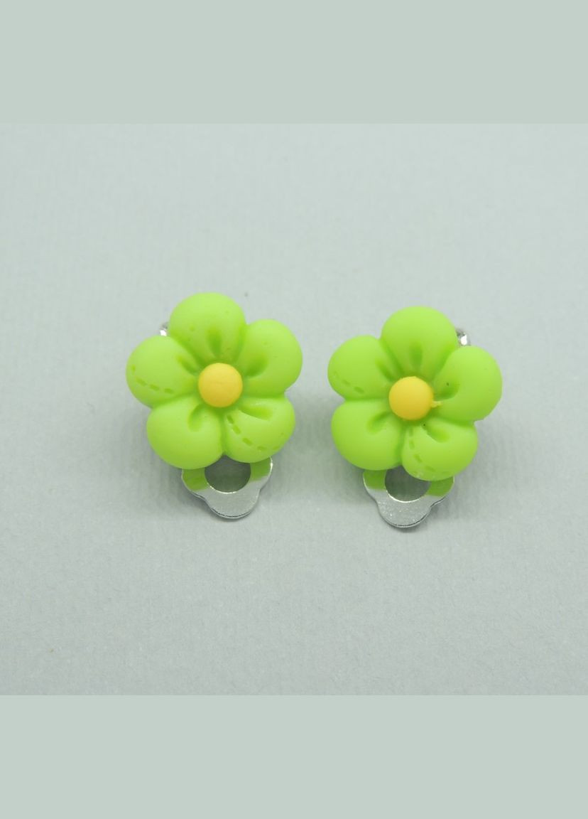 Кліпси сережки дитячі для вух без пробивання вуха сережки у вигляді квітки Мульти Ромашка жовта Liresmina Jewelry (293337372)