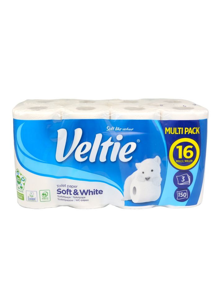 туалетная бумага Soft White 16 рулонов 3 слоя 16 рулонов Veltie (300625625)