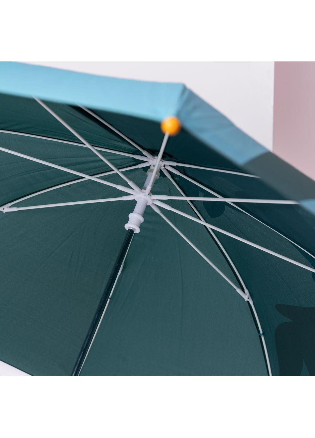 Комбінована} дитяча парасоля-тростина механічна з 3d-хвостом складна 89 см, зелений Yiwu (361930968)