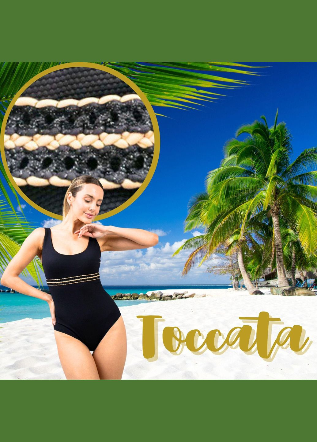 Черный купальник victoria psw/1 черный с золотом Toccata