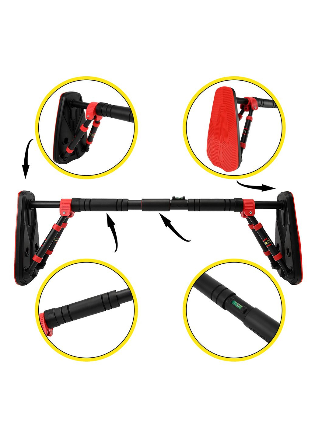 Турник раздвижной Elite+ 80-120 см XR-0294 Black/Red Cornix (304995873)