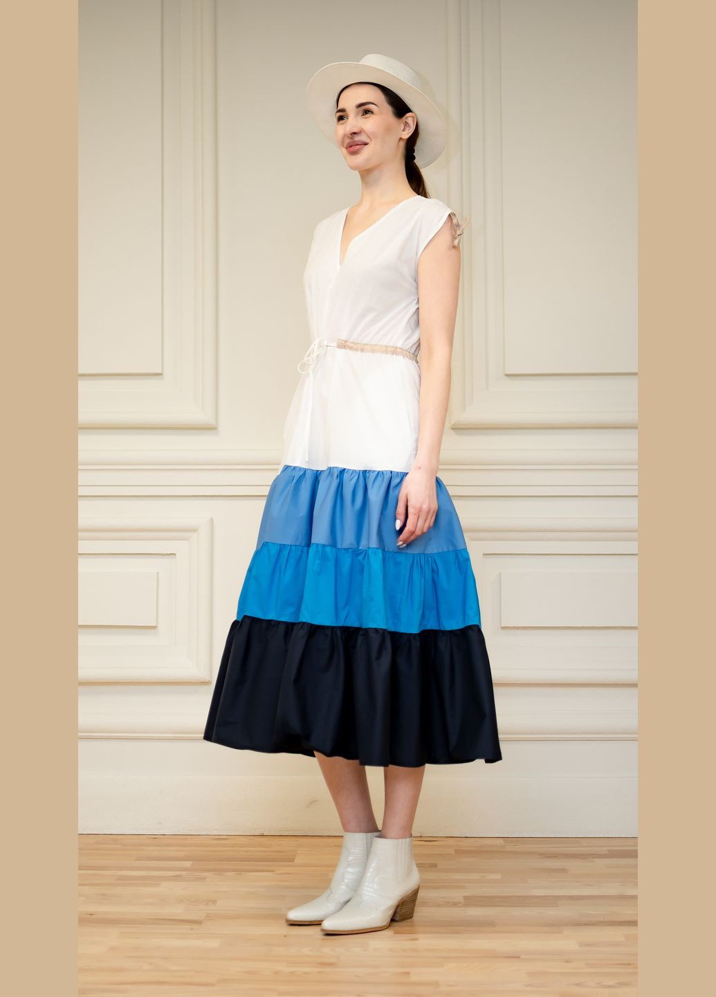 Синя різнобарвна сукня кея Dolcedonna