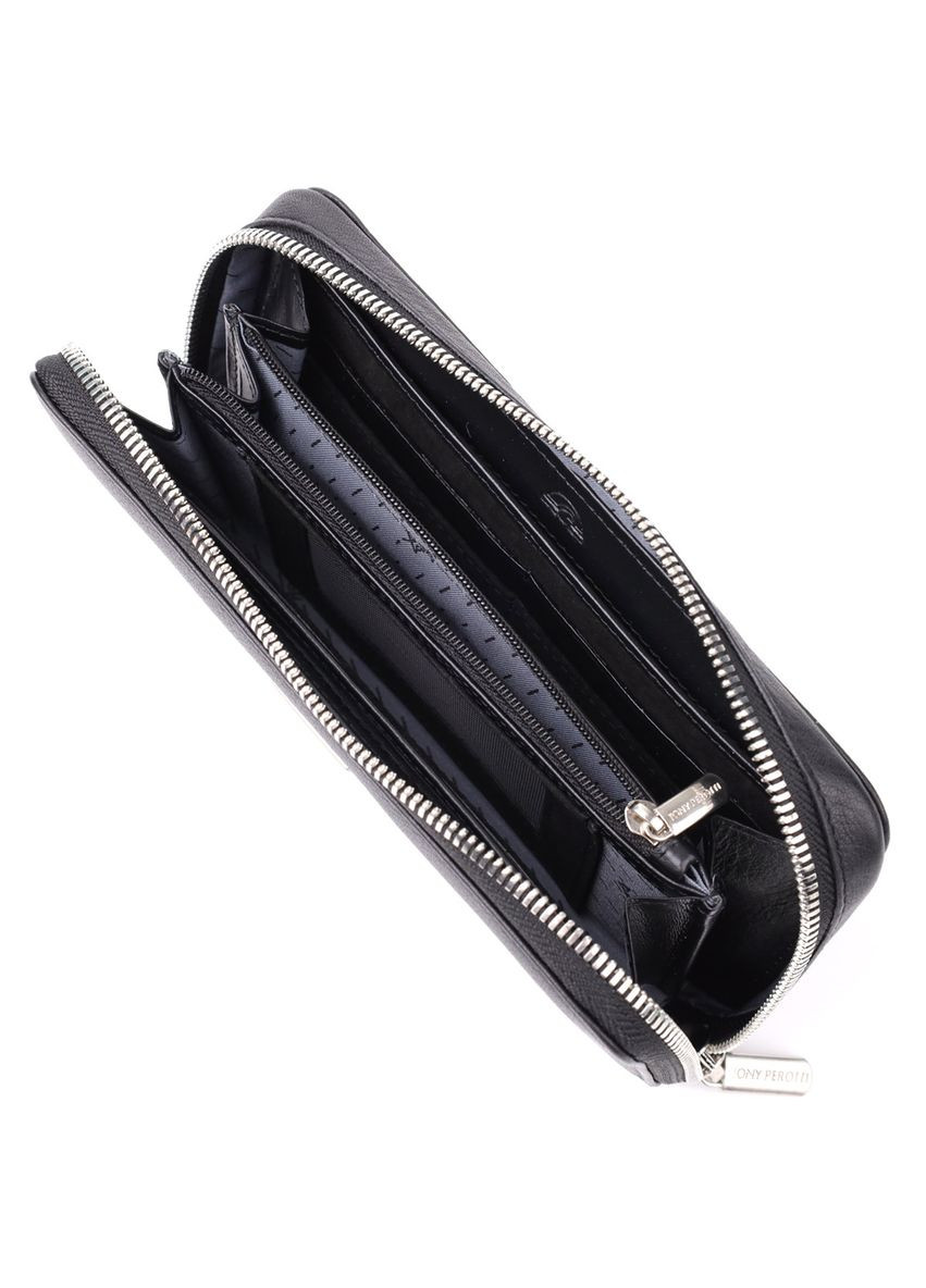 Практичний жіночий гаманець на одне відділення із зернистої натуральної шкіри 20863_1 (3622 nero) Чорний Tony Perotti (362043628)