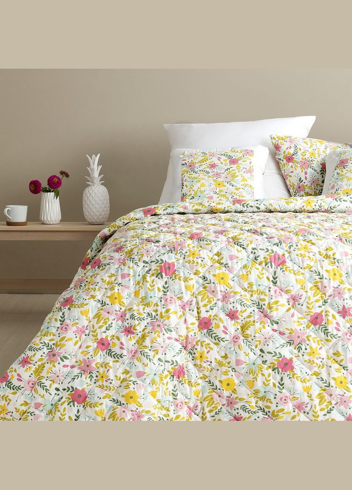 Покривало на ліжко двоспальне 210х240 см стьобане двостороннє якісна стібка мікрофібра IDEIA (321990678)