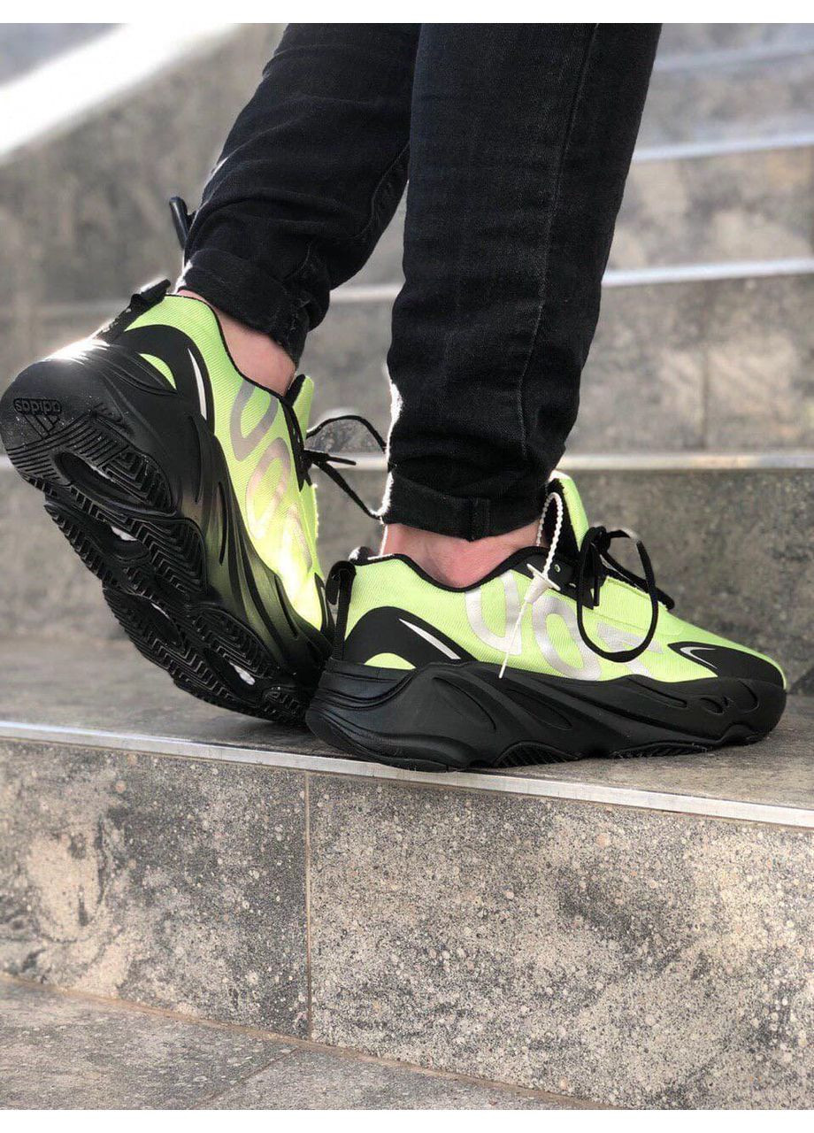 КРОСІВКИ ЖІНОЧІ ADIDAS YEEZY BOOST 700 LOGO BLACK GREEN АДІДАС ІЗІ БУСТ No Brand сірі демісезони (368888323)