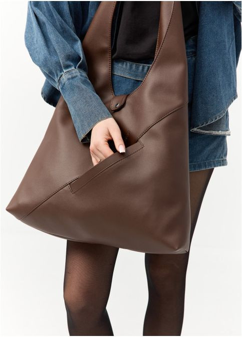 Женская сумка Хобо со съемным кошельком Шоколадная (752040835) Sambag (360965539)