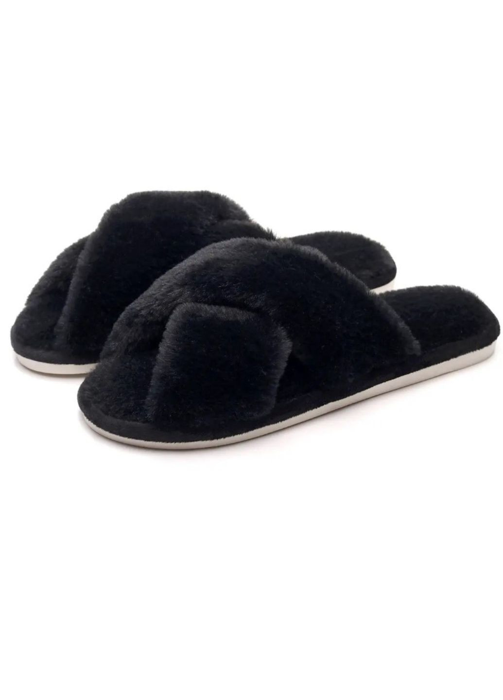 Черные женские домашние тапочки из искусственного меха fluffy comfort (1994 01) 38-39 Macarena