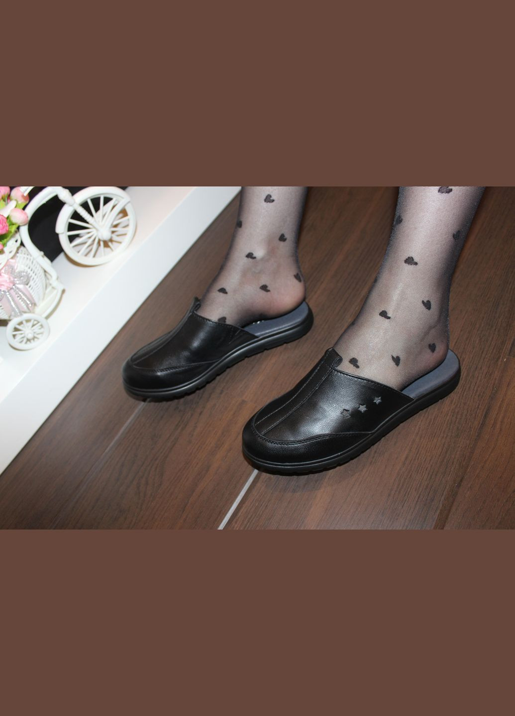 Шльопанці сабо жіночі чорні натуральна шкіра Shtayer Жіночі шльопанці сабо (327880846)