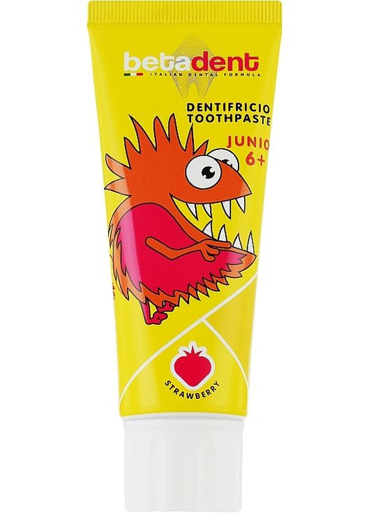 Зубна паста для дітей від 6 років Dentifricio Toothpaste Junior Strawberry 75ml (1098890-99852) Betadent (368637214)