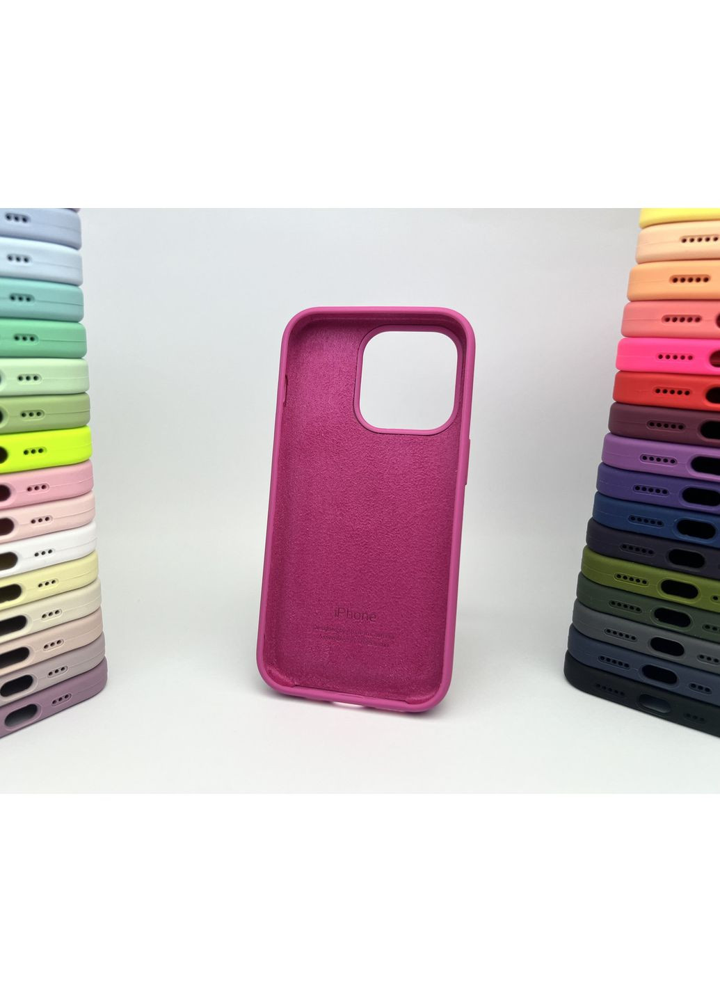 Чехол на 14 PRO Silicone case силиконовый микрофибра для айфона 14 О Pink cover No Brand (369137607)